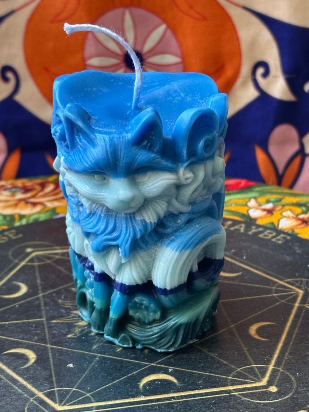 Ocean Spirit Fox Pillar Candle